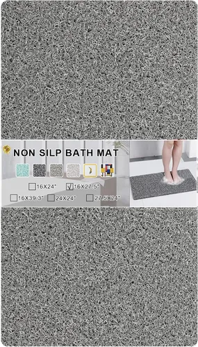 Vista 13 de Tapete antideslizante para bañera, tapete de baño antideslizante de 0.6 pulgadas, extra grueso, de secado rápido, tapete de ducha antideslizante