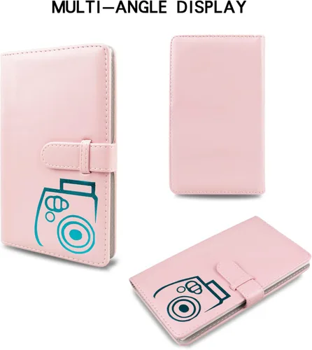 Vista 3 de Rieibi Mini álbum de fotos de 96 bolsillos, cartera de piel sintética para Fujifilm Instax Mini 11/8/9/7s/25/70/90, álbum de fotos colorido