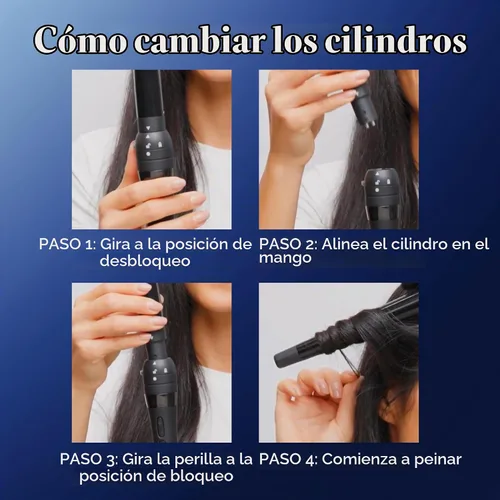 Vista 10 de Bio Ionic Twist - Juego de rizador y varita intercambiables 3 en 1, 1 mango con 3 barriles de cerámica intercambiables