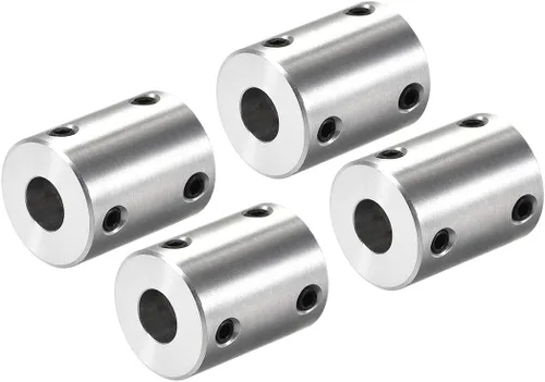 Vista 7 de uxcell Juego de acoplamiento rígido de 0.197 in a 0.197 in Tornillo L25XD20 aleación de aluminio, conector de acoplador de eje, accesorios de motor
