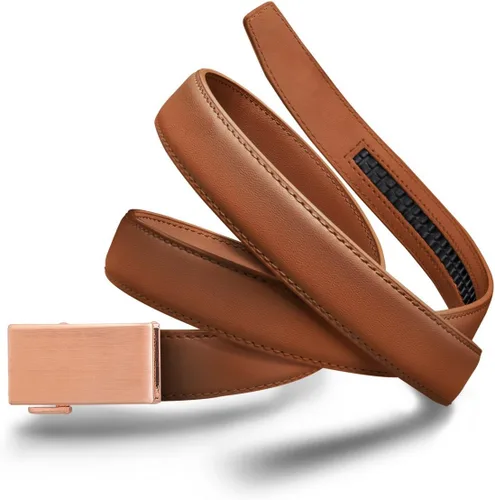 Vista 61 de Mission Belt Cinturón de trinquete de cuero para mujer, colección de cuero de 1.181 in oro/cuero negro