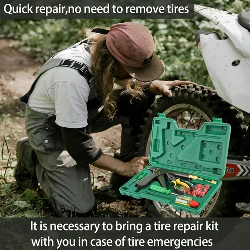 Vista 7 de Kit de reparación de neumáticos con tapones, kit de tapones de neumáticos tipo hongo, kit de parches para neumáticos de servicio pesado profesional