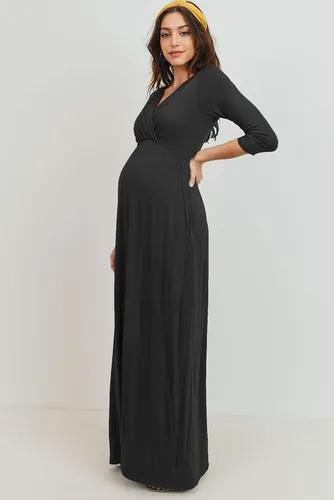 Vista 6 de LaClef Vestido de maternidad fruncido con bolsillo para mujer