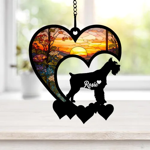 Vista 29 de NAZENTI Atrapasoles personalizado de sabueso afgano, adorno conmemorativo personalizado para la pérdida de mascotas, regalo de condolencia
