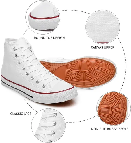 Vista 3 de yageyan Tenis de lona para mujer, con cordones, de moda, casuales, clásicos