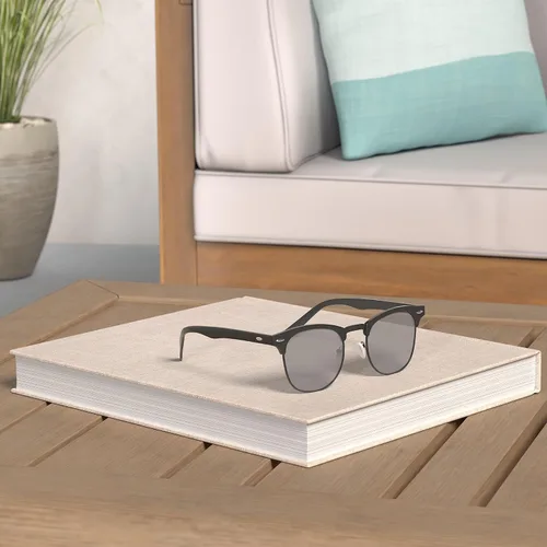 Vista 22 de AEVOGUE Gafas de sol polarizadas para mujeres y hombres semi marco retro gafas de sol AE0369