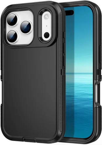 Vista 28 de Funda para iPhone 11, a prueba de golpes, caídas y polvo, protección de cuerpo completo de 3 capas, cubierta dura de alto impacto de alta Negro