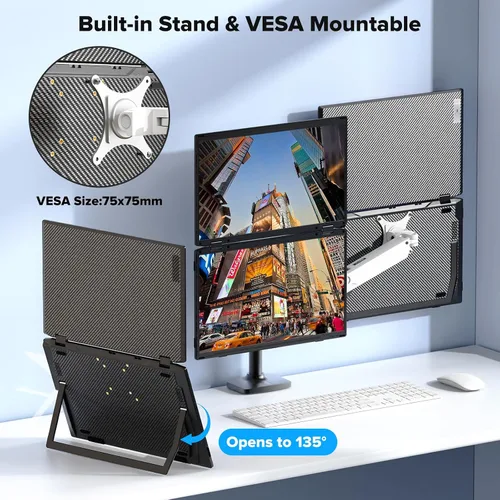 Vista 8 de SMISEACOW 14" Vertical Dual + 15.6" Triple Monitor Bundle