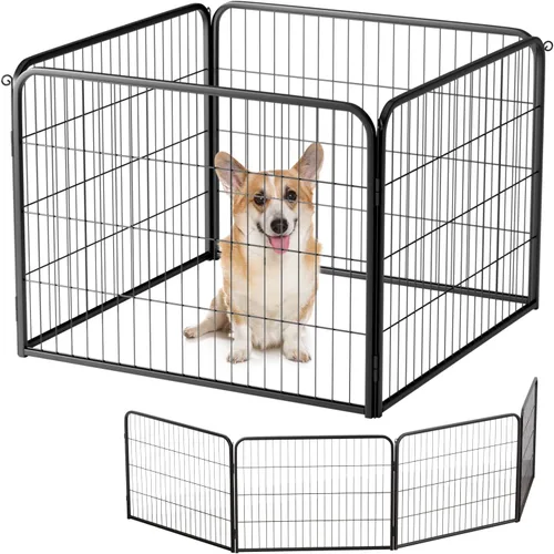 Vista 29 de BestPet Extensión de corral para perros 32 pulgadas, 2 paneles Corral resistente para mascotas con ejercicio de metal Paneles de cerca