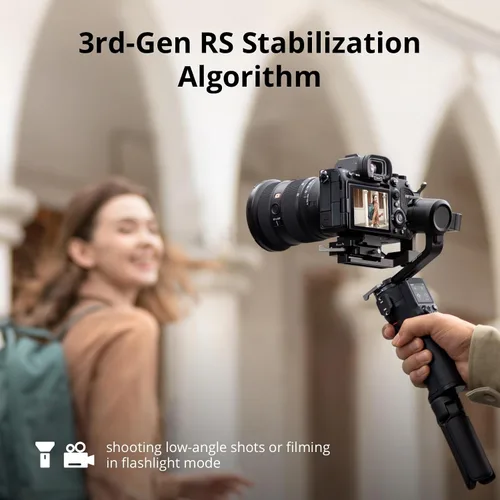 Vista 4 de DJI RS 3 Mini, estabilizador de cardán de 3 ejes para cámaras Canon/Sony/Panasonic/Nikon/Fujifilm, carga útil probada de 2 kg (4.4 lbs)