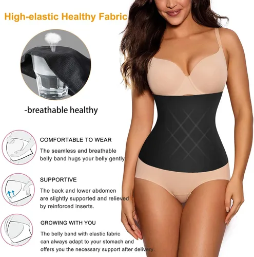 Vista 4 de SCARBORO Fajas de cinturón de recuperación de apoyo para la maternidad posparto para mujeres Shaper cuerpo barriga control cintura entrenador