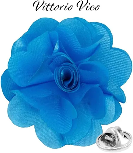 Vista 2 de Vittorio Vico Premium Men's Formal Solid Color Flower Lapel Pin - Boutonniere for Men, Brooch Pin