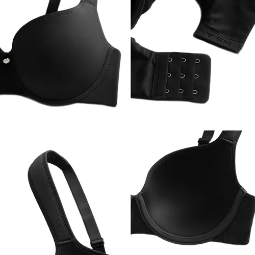 Vista 6 de HSIA Brasier de cobertura completa para mujer, brasier acolchado de contorno con aros
