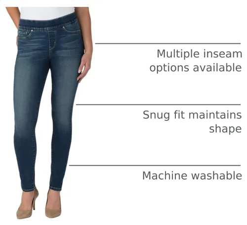 Vista 4 de Signature by Levi Strauss & Co. Gold - Pantalones de mezclilla ajustados, totalmente moldeadores, con cierre de cremallera, para mujer