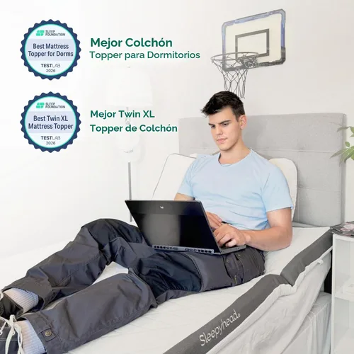 Vista 5 de Sleepyhead Cubrecolchón de gel premium de 2 pulgadas Twin XL, de espuma viscoelástica de gel para camas universitarias, refrescante, alivio de Gel