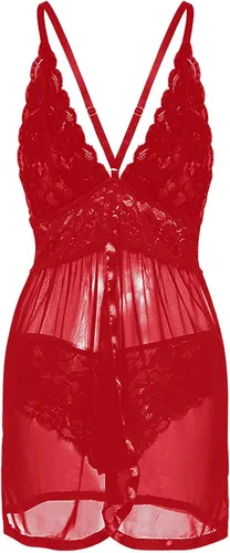 Vista 4 de RTRDE Lencería sexy para mujer, a la moda, con correa de color sólido, lencería de encaje