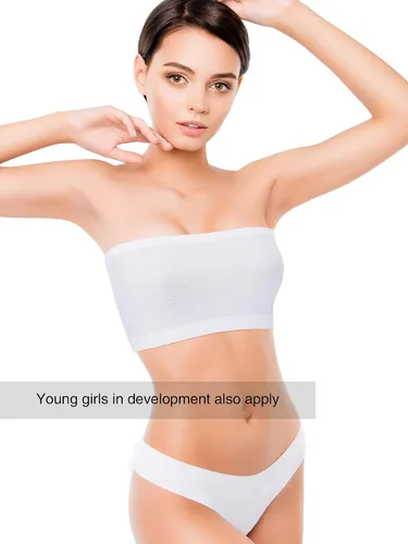 Vista 4 de Sujetador bandeau para mujer, sin tirantes, sin costuras, bandeau, sin relleno, elástico
