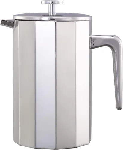 Vista 7 de Service Ideas Prensa francesa de café de doble pared, 12oz, acero inoxidable PDWSB350PS en pulido, 12 lados