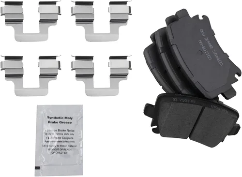 Vista 7 de TRQ Kit de pastillas de freno delanteras y traseras y rotores de cerámica de alto rendimiento con revestimiento en G ranurado X perforado compatible