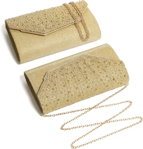 Vista 5 de DETARA Bolsos de noche para mujer, con lentejuelas y purpurina para mujer, bolso de mano brillante, bolso formal para boda, fiesta, baile