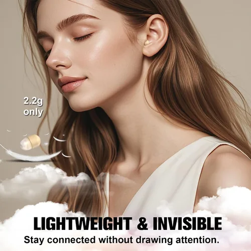 Vista 3 de Auriculares pequeños invisibles pequeños inalámbricos Bluetooth para orejas pequeñas, cancelación de ruido, auriculares suaves TWS Sleep Mini