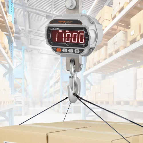 Vista 8 de VEVOR Báscula digital para grúa, 11000 lbs/5000 kg, báscula industrial resistente para colgar con control remoto, carcasa de aluminio fundido
