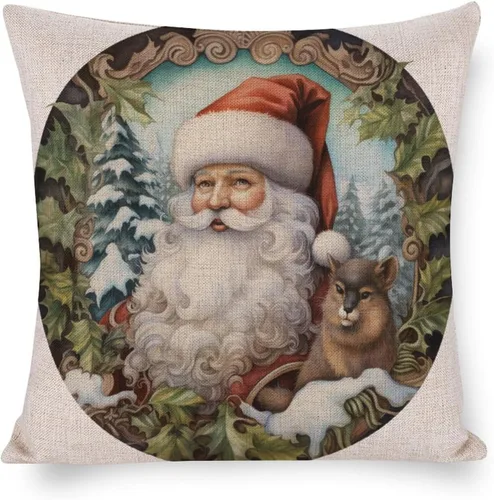 Vista 13 de Hellote - Funda de cojín de lino para sofá, dormitorio, automóvil, 16 x 16 pulgadas, decoración de invierno para el hogar Patrón 1