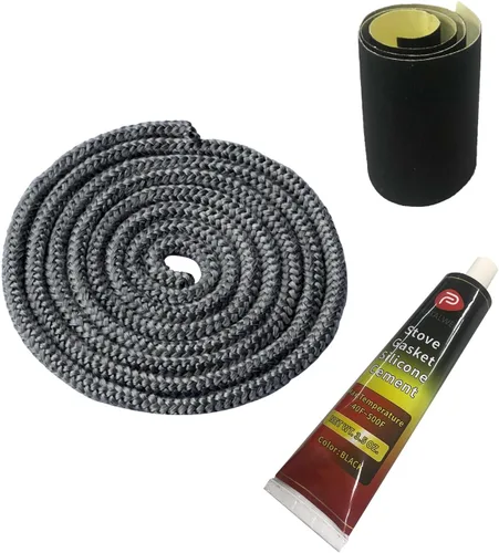 Vista 10 de Junta de estufa de leña, kit de juntas de puerta de estufa de leña de 1 pulgada, repuesto de cuerda resistente a altas temperaturas para puertas