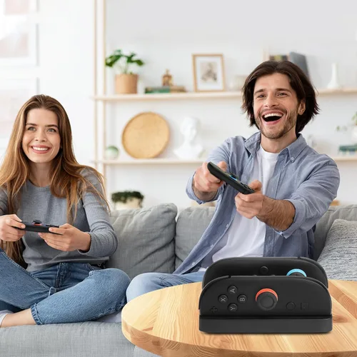 Vista 6 de Base de carga para Nintendo Switch 2, Switch 2 Joycons Dock para 2 Joycons, estación de soporte de cargador Joycons con indicación LED y cable