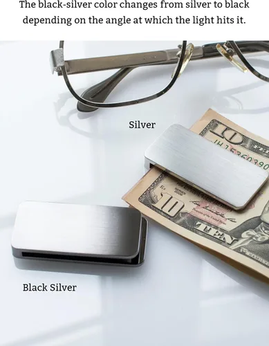 Vista 4 de TAVARAT Clip de dinero para hombres Slim Wallet Holder Billetera de efectivo Tps-057, Negro-Plata