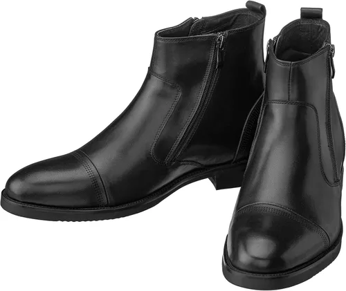 Vista 5 de CALTO Zapatos de elevación invisibles para hombre con aumento de altura Botas ligeras de cuero de primera calidad con cremallera 3.2 pulgadas más