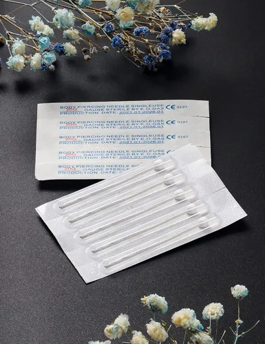 Vista 3 de Heienngy Agujas de perforación 20G de acero inoxidable quirúrgico anillos de nariz para el cuerpo agujas de joyería para el cuerpo kit de piercing