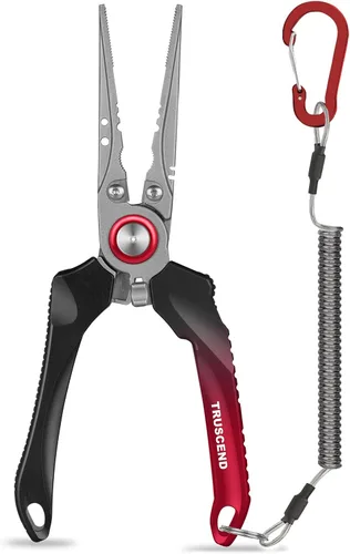 Vista 9 de TRUSCEND Easy Use Lockable Fishing Pliers with Tungsten Carbide Cutter, Innovative Ergonomic Handy Handle, Saltwater Corrosion Resistant Teflon