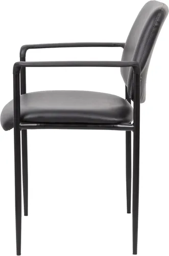 Vista 6 de BOSS Silla apilable de diamante con respaldo cuadrado con brazo en negro Caressoft