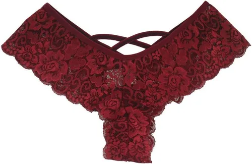 Vista 4 de Tanga de encaje 4 piezas ropa interior para mujer lencería sexy bragas con flores tangas para tacones sexys negro blanco verde rojo S