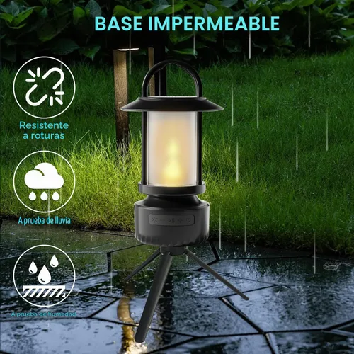 Vista 3 de Impermeable Bluetooth Camping Linterna Altavoz. (Negro)