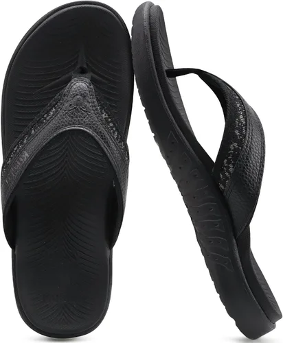 Vista 3 de KuaiLu - Sandalias deportivas para hombre con soporte de arco ortopédico estilo tanga con soporte para fascitis plantar para exteriores, de verano