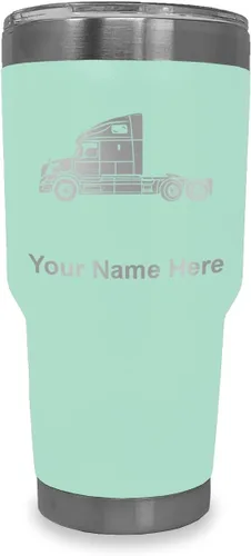 Vista 40 de LaserGram Taza aislada al vacío de 20 onzas, cabina de camión, grabado personalizado incluido (negro)