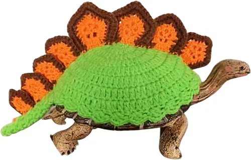 Vista 4 de Suéter para tortuga, suéter de punto cálido de invierno hecho a mano con correa ajustable, suéter de animal pequeño, ropa de tortuga para Navidad
