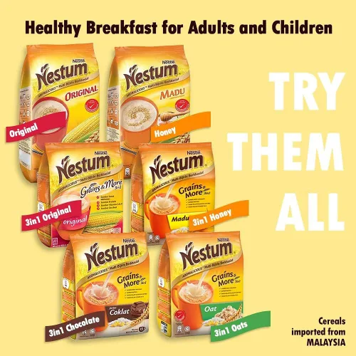 Vista 2 de Nestle Nestum All Family - Bebida instantánea 3 en 1 con leche de cereales y paquete de 1 paquete de bocadillos (Milo o Koko Krunch, 1.06 onzas)