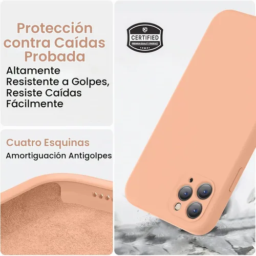 Vista 5 de Vooii Funda compatible con iPhone 11 Pro, silicona líquida mejorada con bordes planos, protección de cámara, forro de microfibra antiarañazos suave