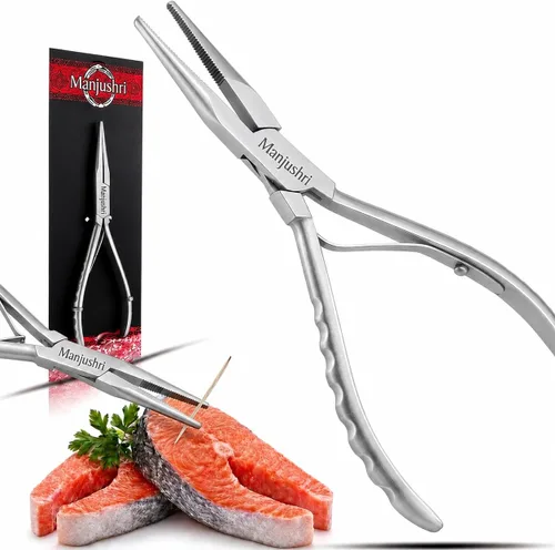 Vista 10 de Manjushri Precision - Alicates de hueso de pescado de 6 pulgadas, pinzas para quitar, desplumar y tirar de los huesos del alfiler de cocina, Pleirs