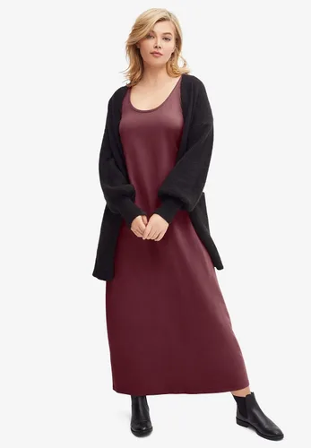 Vista 6 de Ellos Vestido largo de punto sin mangas de talla grande para mujer