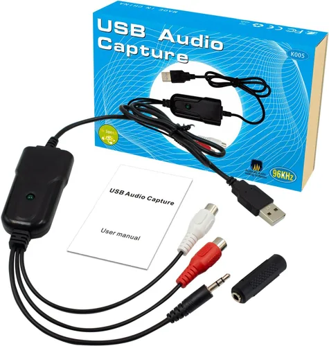 Vista 2 de Wiistar Tarjeta de captura de audio USB2.0 RCA L/R+0.1 in Audio a USB hasta
