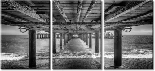 Vista 13 de TUMOVO Cuadros de la ciudad de Nueva York, arte de pared en blanco y negro, 3 paneles, rascacielos del centro de América, impresiones artísticas