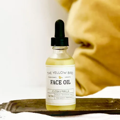 Vista 7 de Aceite facial nutritivo Yellow Bird, suero facial hidratante y antienvejecimiento. Incluye jojoba, marula, prímula y rosa mosqueta para restaurar