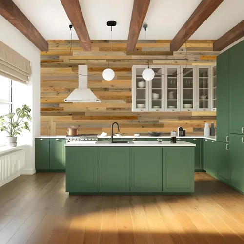Vista 10 de Timberchic Paneles de Pared de Madera Recuperada – Tablones de Despegar y Pegar para Paredes de Acento – Paquete de Muestra de Decoración Rústica