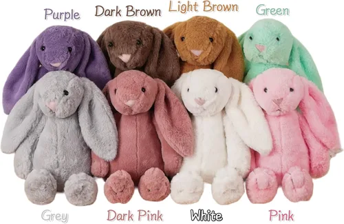 Vista 6 de Dyoart Conejo de Pascua Personalizado, Conejo Bordado con Nombre Personalizado, Conejo Esponjoso con Orejas Largas, Juguetes de Conejo de Peluche