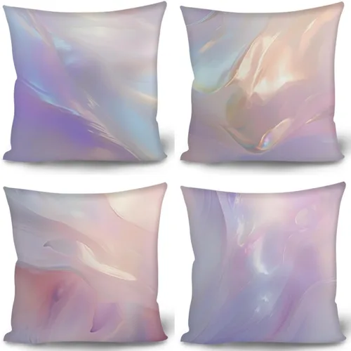 Vista 6 de GLUDEAR Juego de 4 fundas de almohada decorativas de 18 x 18 pulgadas, fundas modernas para dormitorio, sofá, sala de estar, decoración del hogar