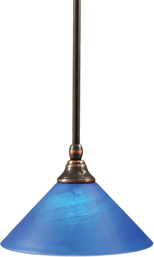 Vista 11 de Toltec Lighting Tallo Colgado Mini colgante, acabado de cobre negro, 3.5" cuadrado humo burbuja vidrio